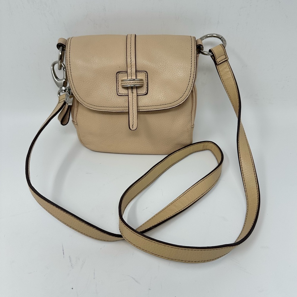 Tignanello Leather Crossbody Built In Wallet Bag